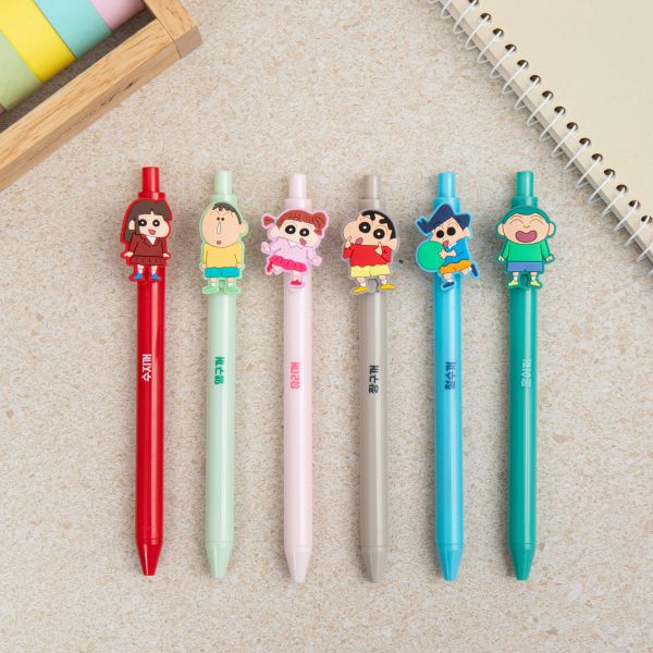 Set 6 bút bi ngòi 0.38mm Shin - Cậu bé bút chì