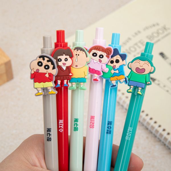 Set 6 bút bi ngòi 0.38mm Shin - Cậu bé bút chì
