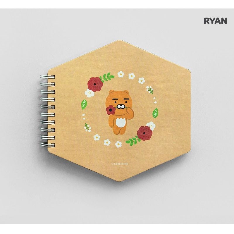  Sổ ghi chú lò xo Flower - lục giác (Ryan) 
