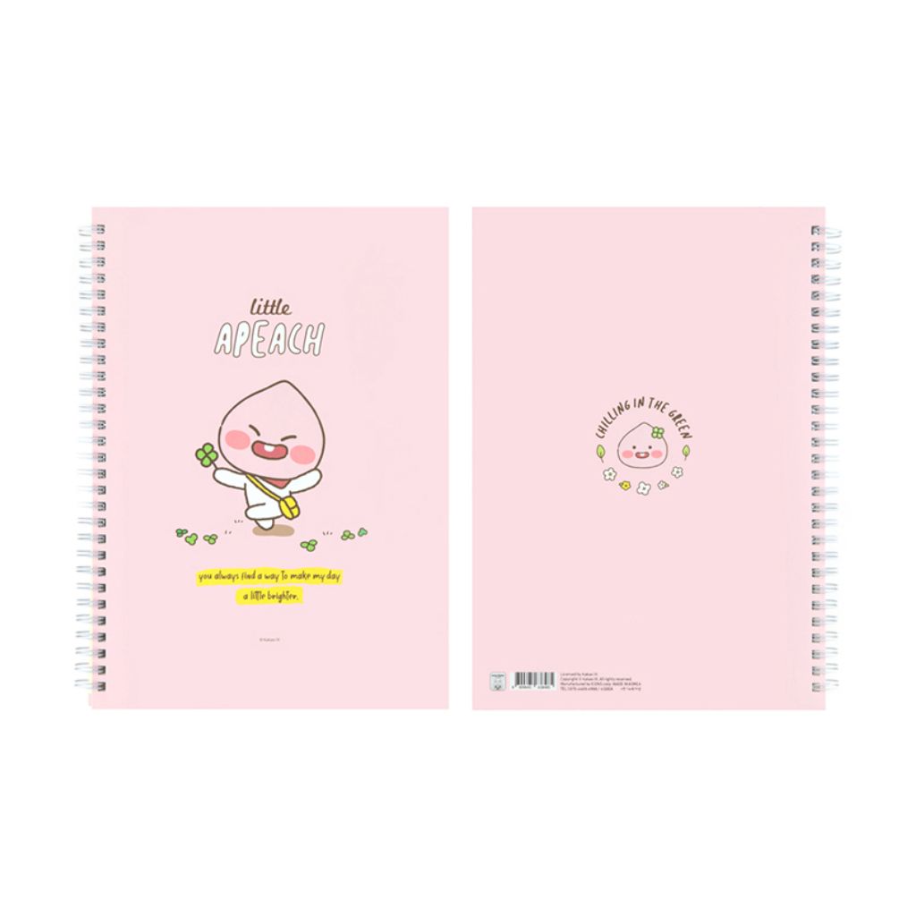 Sổ tay lò xo Hard Cover B5 Ryan & Apeach (160 trang)