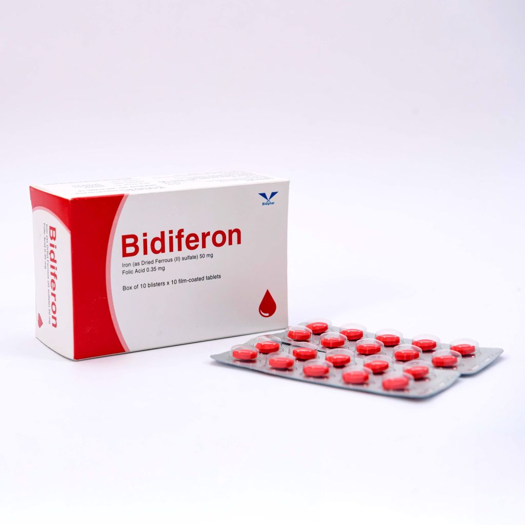 Bidiferon - Viên Sắt Bổ Máu - Hộp 100 Viên