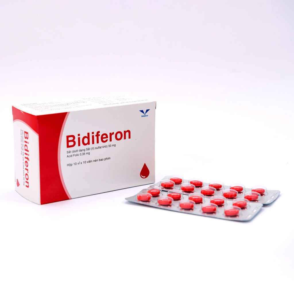 Bidiferon - Viên Sắt Bổ Máu - Hộp 100 Viên