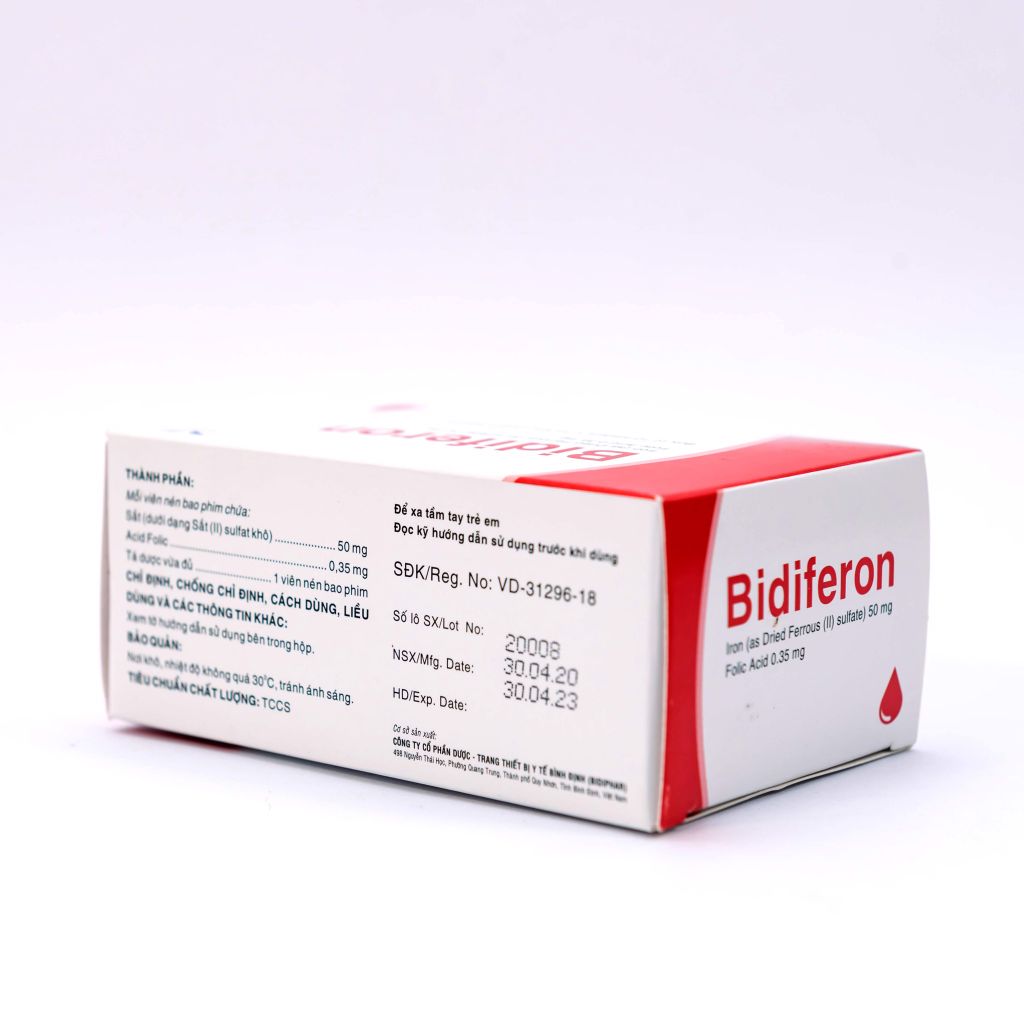 Bidiferon - Viên Sắt Bổ Máu - Hộp 100 Viên