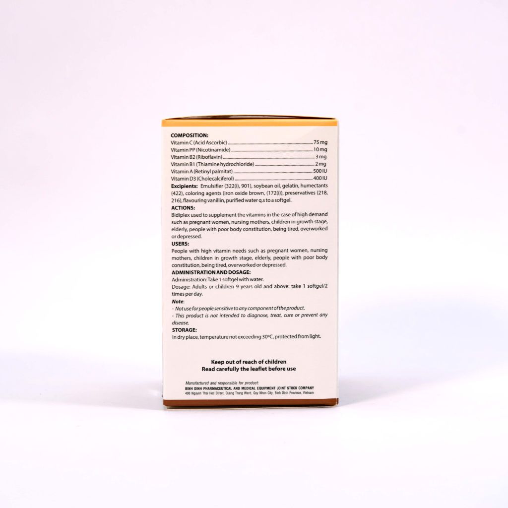 Bidiplex - Bổ Sung Vitamin, Tăng Cường Sức Khỏe - Hộp 60 Viên
