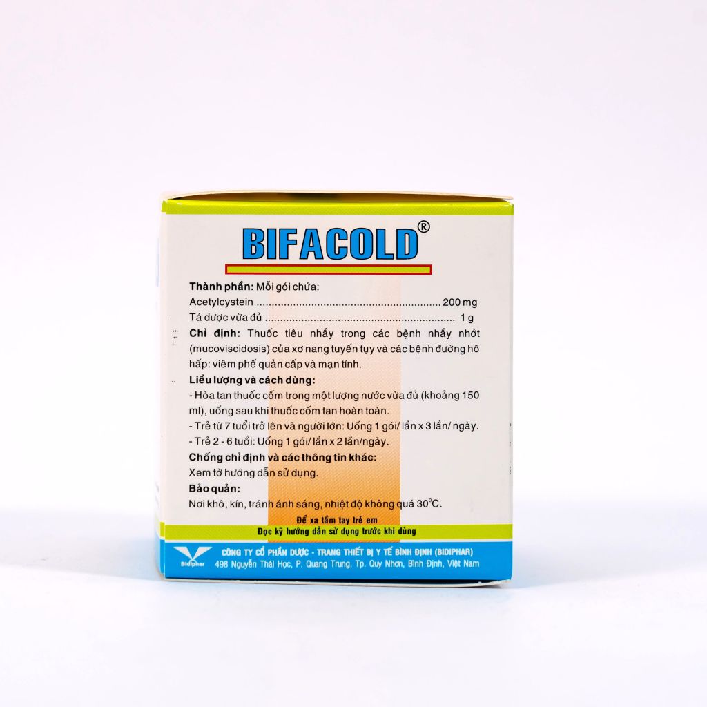 BIFACOLD - Điều Trị Viêm Phế Quản Cấp Và Mạn Tính - Hộp 30 Gói