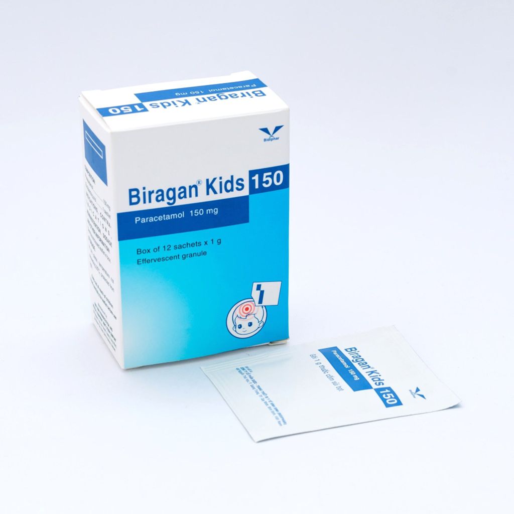 BIRAGAN® KIDS 150 - Giảm Đau Hạ Sốt - Hộp 12 Gói