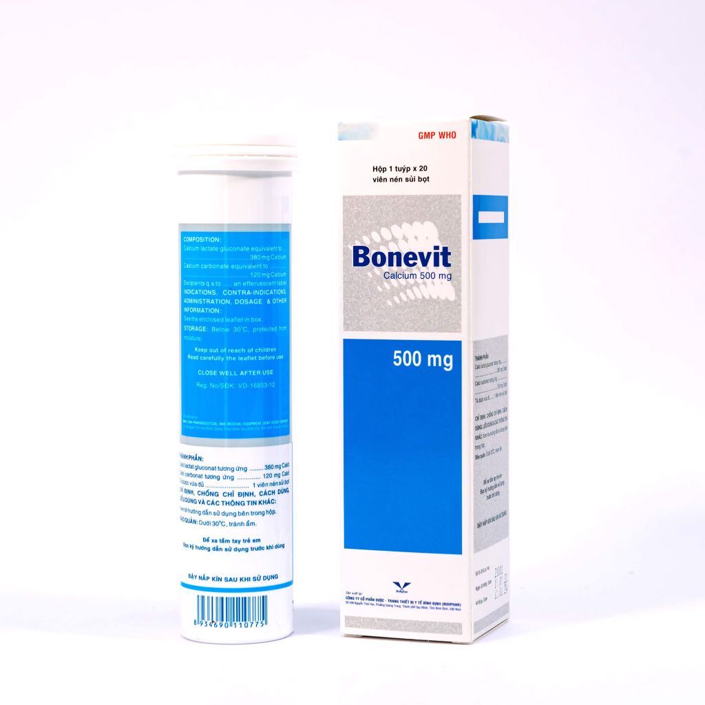 Bonevit - Viên Sủi Bổ Sung Calci - Tuýp 20 Viên