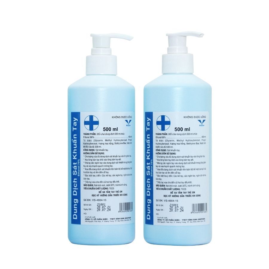 Dung dịch sát khuẩn tay Bidiphar 500ml mẫu mới