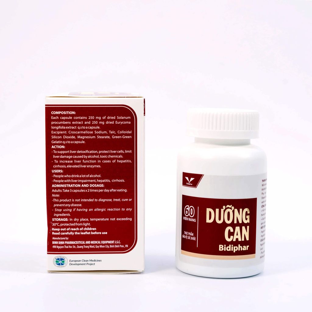 Dưỡng Can Bidiphar - Giải Độc, Tăng Cường Chức Năng Gan - Lọ 60 Viên