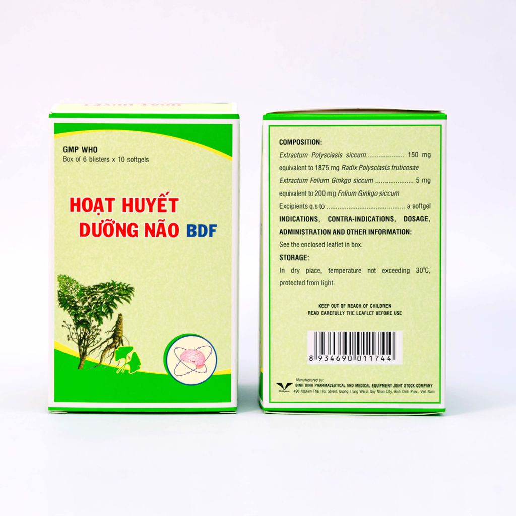 Hoạt Huyết Dưỡng Não BDF - Thuốc Bổ Não - Hộp 60 Viên