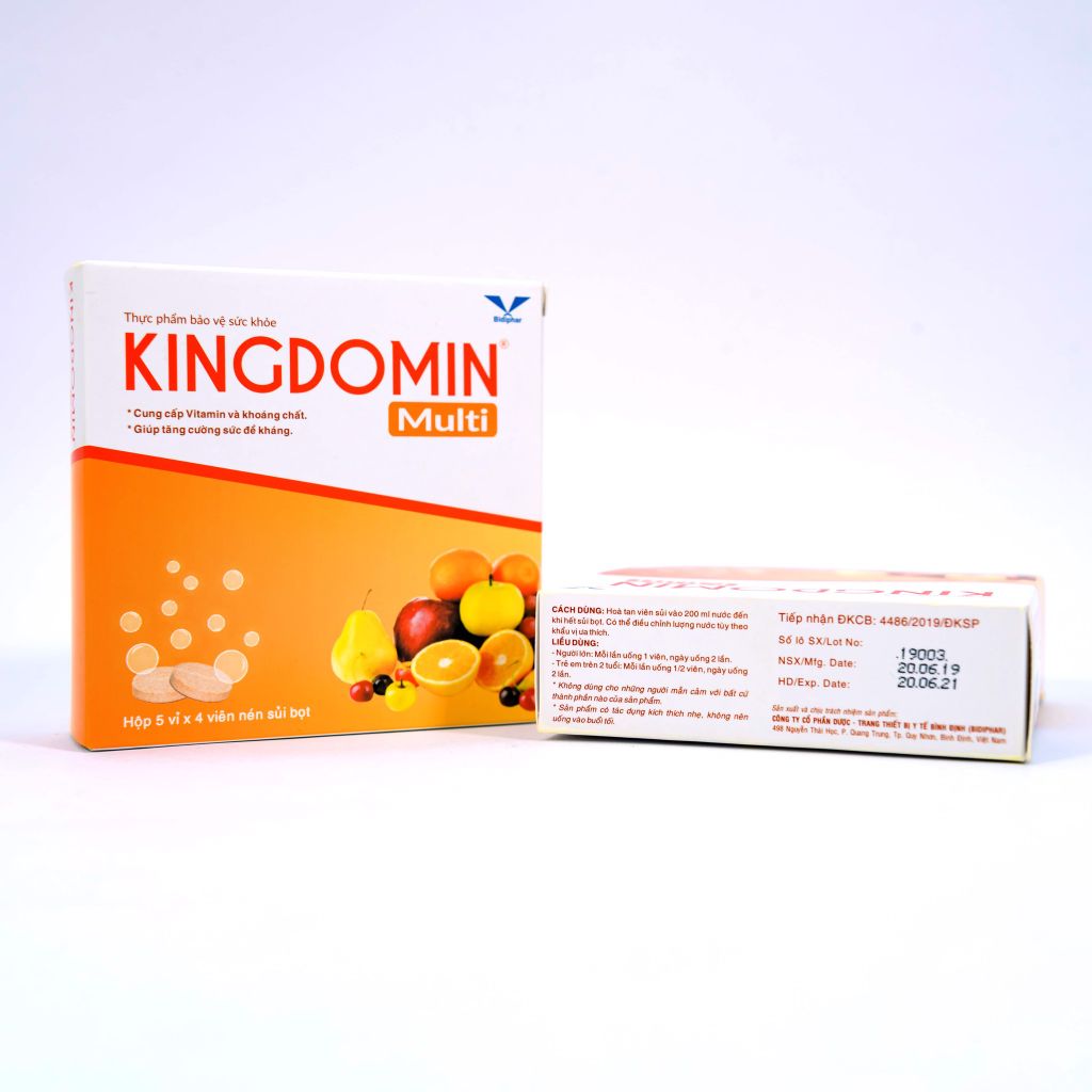KINGDOMIN® Multi - Viên Sủi Vitamin, Tăng Sức Đề Kháng - Hộp 20 Viên