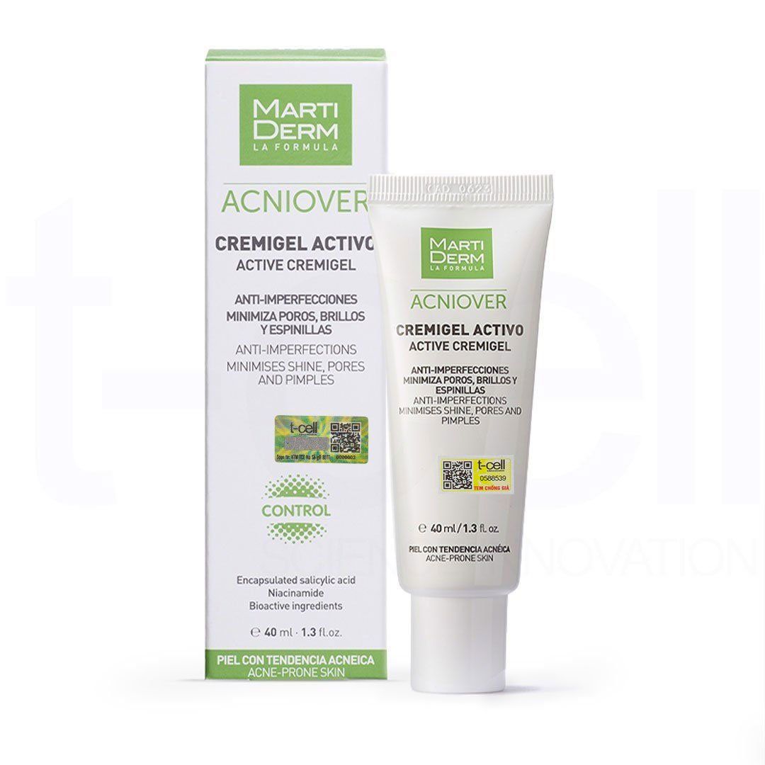 Kem Dưỡng Giảm Nhờn, Mụn & Se Lỗ Chân Lông - MartiDerm Acniover Active Cremigel (40ml)