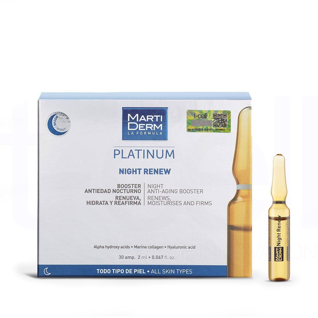  Ampoule Tái Tạo Da Ban Đêm - MartiDerm Platinum Night Renew Ampoule (30 x 2ml) 