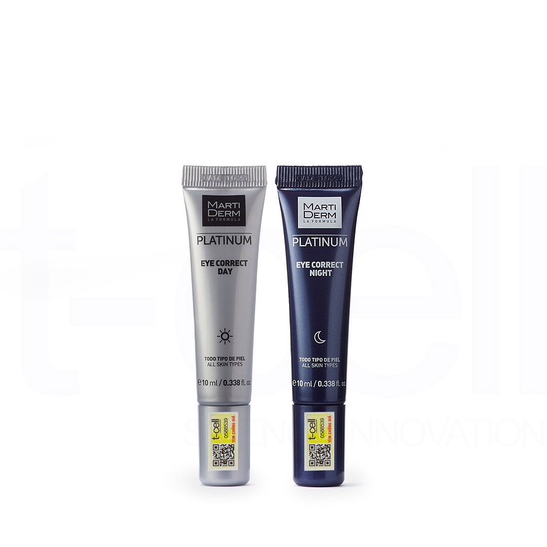 Kem Dưỡng Mắt Ngày & Đêm Giảm Bọng Mắt, Quầng Thâm - MartiDerm Platinum Eye Correct (2 x 10ml)
