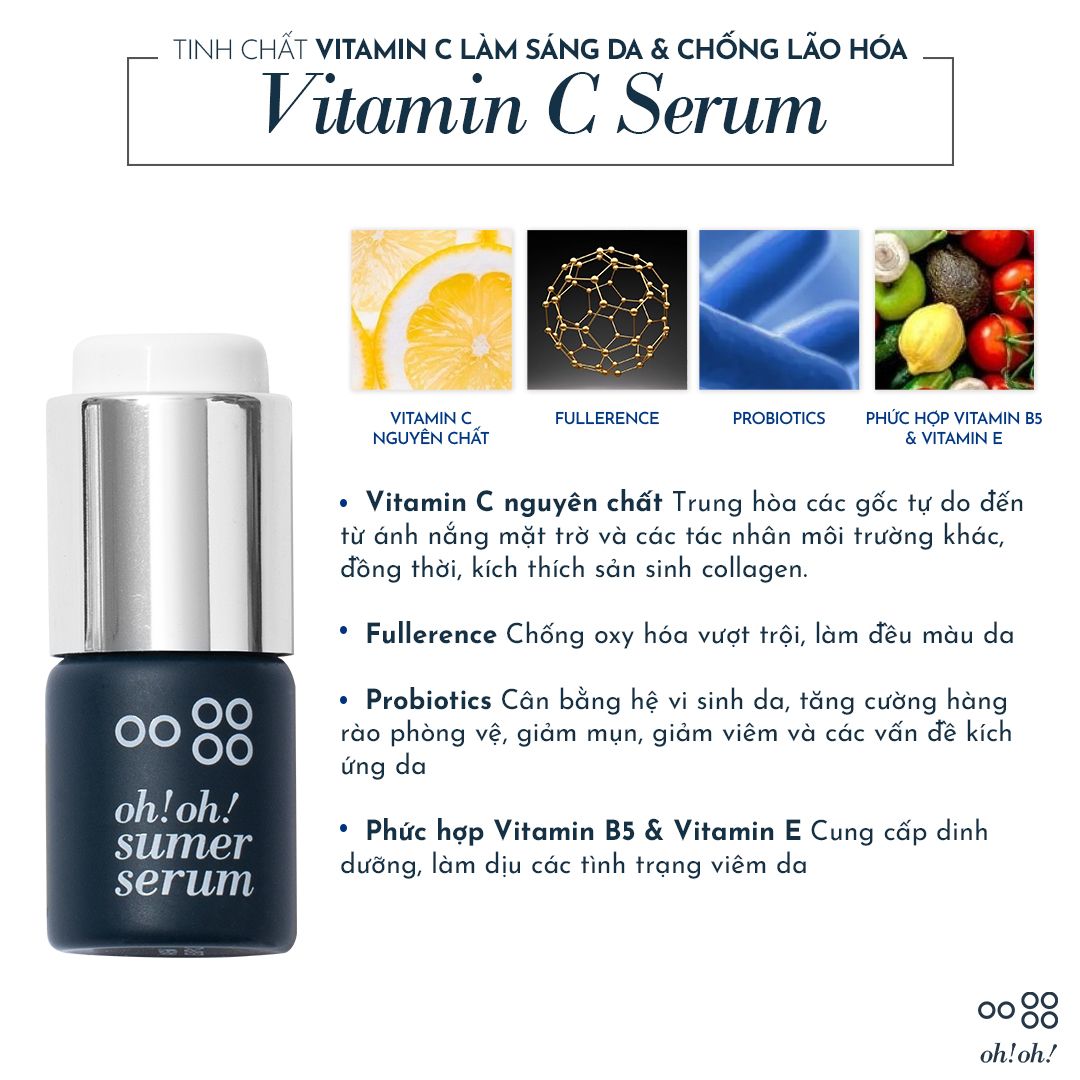 Tinh Chất Vitamin C Làm Sáng Da & Chống Lão Hóa oh!oh! Vitamin C Serum (6g)
