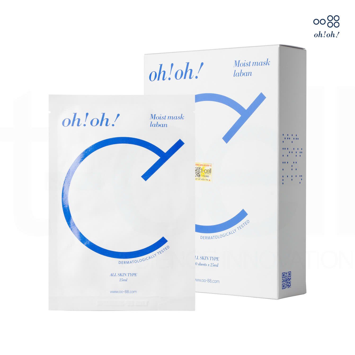Mặt Nạ Ceramide Phục Hồi Da oh!oh! Moist mask : laban (25ml x 10 miếng)