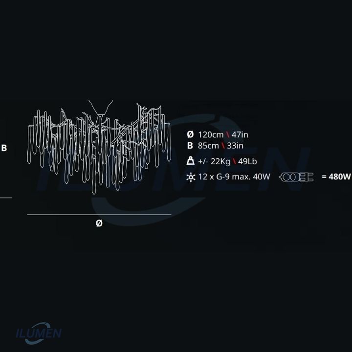 ĐÈN CHÙM ĐỒNG GLAMOUR TREE