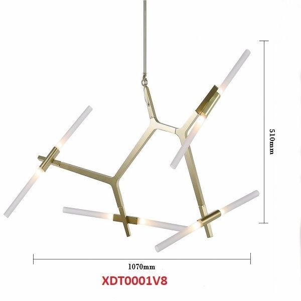 ĐÈN TREO AGNES CHANDELIER VÀNG 8 BÓNG VÀNG