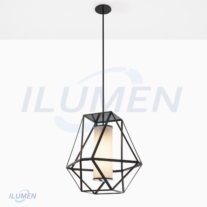 Đèn thả đá quý bằng thép