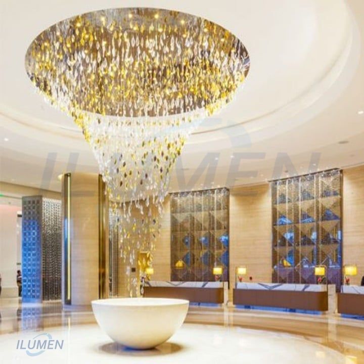 SXCE009 ĐÈN THỦY TINH THÁC NƯỚC KIM TUYẾN