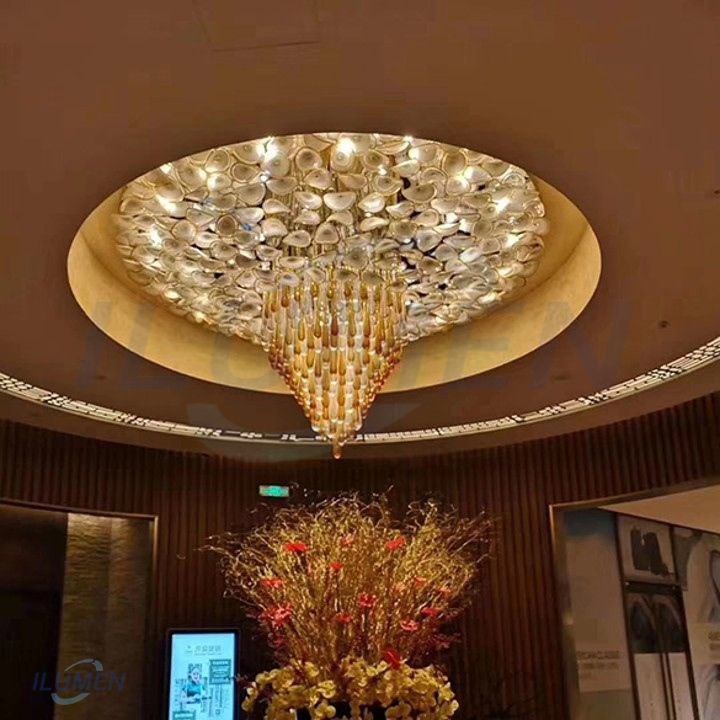 SXCE012 ĐÈN THỦY TINH VỎ SÒ LÓNG LÁNH