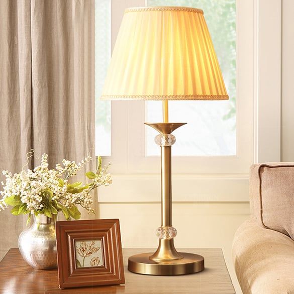 XDB0025 ĐÈN BÀN CHỤP VẢI XẾP