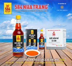 Nước mắm Nhỉ Cá cơm - 584 Nha Trang - Loại 35 độ đạm - Chai thủy tinh 510 ml