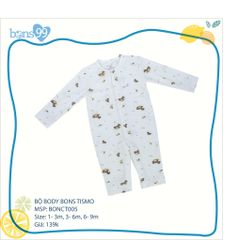 Body cài giữa cho bé 1-9M Tismo - chất liệu Cotton