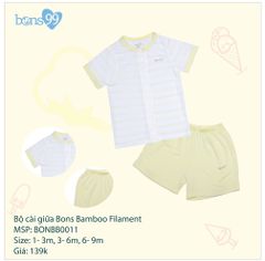 Bộ cài giữa cộc bé gái 6-9M - Vải sợi tre (Bamboo Filament)