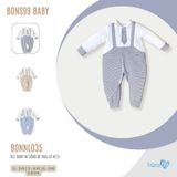 Bodysuit chất liệu nỉ mềm Bons99 mềm mịn thoải mái mặc đi chơi cho bé trai từ 0-9 tháng BONNL035