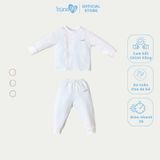 Bộ nỉ dài tay Bons99 cài chéo giữ ấm cho bé trai và bé gái từ 0-6 tháng BONNL026