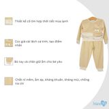 Bộ nỉ dài tay Bons99 hình Mickey phối kẻ thoải mái giữ ấm cho bé từ 6 tháng đến 4 tuổi BONNC028