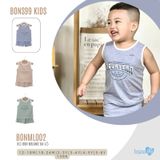 Bộ ba lỗ cộc tay Bons99 chất liệu Melanie mềm mát thoải mái cho bé trai từ 12 tháng BONML02
