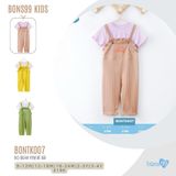 Bộ quần áo yếm Bons99 chất liệu sợi tre co giãn thoải mái cho bé từ 9 tháng đến 4 tuổi BONTK007