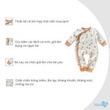Bodysuit cho bé Bons99 chất liệu chần bông mềm mịn giữ nhiệt từ 0-6 tháng BONCB025