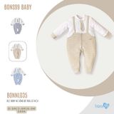 Bodysuit chất liệu nỉ mềm Bons99 mềm mịn thoải mái mặc đi chơi cho bé trai từ 0-9 tháng BONNL035