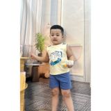 Bộ ba lỗ cộc tay sợi tre Bons99 chất liệu sợi tre thoáng mát thoải mái cho bé từ 9 tháng tới 6 tuổi BONBB060