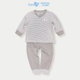 Bộ nỉ dài tay bé trai bé gái Bons99 cổ tim chất cotton nhiều màu sắc cho bé BONNL038