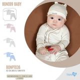 Bộ dài tay cài chéo Bons99 chất liệu pettit mềm mịn thoáng mát cho bé từ 0-6 tháng BONPT036