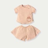 Bộ cộc tay Bons99 chất liệu Melanie mềm mát thoải mái cho bé gái từ 12 tháng BONML03