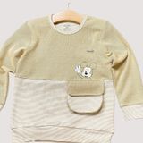 Bộ nỉ dài tay Bons99 hình Mickey phối kẻ thoải mái giữ ấm cho bé từ 6 tháng đến 4 tuổi BONNC028