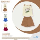 Bộ ba lỗ cộc tay sợi tre Bons99 chất liệu sợi tre thoáng mát thoải mái cho bé từ 9 tháng tới 6 tuổi BONBB060