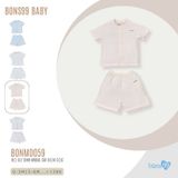 Bộ cộc tay cài vai Bons99 chất liệu Modal xốp chữ V mềm mát thoải mái cho bé từ 6 tháng BONMD055