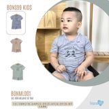 Bộ cài vai cộc tay Bons99 chất liệu Melanie mềm mát thoải mái cho bé trai từ 12 tháng BONML01