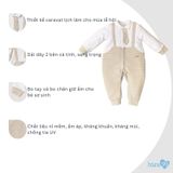 Bodysuit chất liệu nỉ mềm Bons99 mềm mịn thoải mái mặc đi chơi cho bé trai từ 0-9 tháng BONNL035