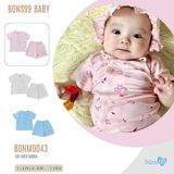 Bộ cộc tay cài chéo Bons99 chất liệu modal (gỗ sồi) mềm mát thoải mái cho bé từ 1-6 tháng BONMD043