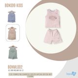 Bộ ba lỗ cộc tay Bons99 chất liệu Melanie mềm mát thoải mái cho bé trai từ 12 tháng BONML02