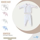 Bộ dài tay cài chéo Bons99 chất liệu pettit mềm mịn thoáng mát cho bé từ 0-6 tháng BONPT036