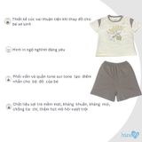 Bộ cộc tay cao cấp Bons99 chất liệu sợi tre thoáng mát thoải mái cho bé từ 9 tháng tới 6 tuổi BONBB061