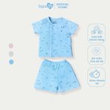 Bộ cộc tay cài chéo Bons99 chất liệu modal (gỗ sồi) mềm mát thoải mái cho bé từ 1-6 tháng BONMD043